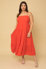 Orange Red Maxi Dress (Plus Only)