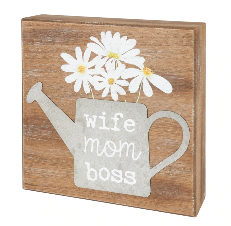 Wife Mom Boss Bos Wooden Sign