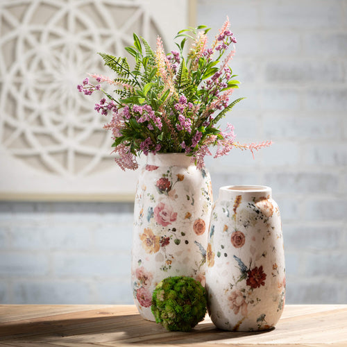 Blossom Pattern Ceramic Vases (2 Sizes)