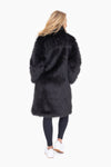 Black Longline Faux Fur Coat