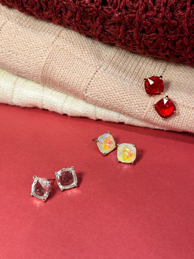 Gemstone Large Stud Earrings (3 colors)