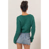 Dark Green Cropped Cardigan Sweater