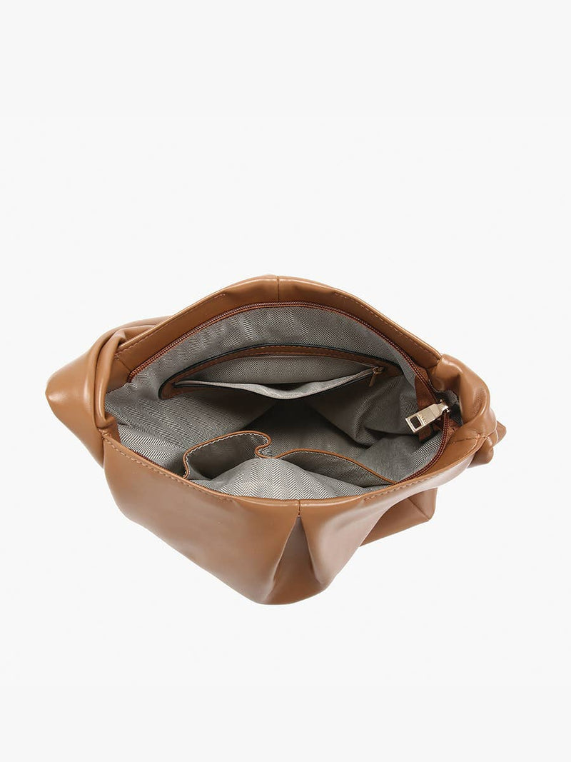 Espresso Jolene Pleated Hobo Bag