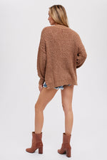 Brown Henley Sweater Top