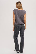 Charcoal Grey Knit Sweater Vest