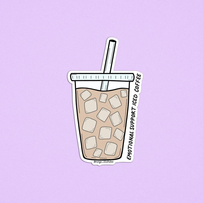 Emotional support iced coffee sticker