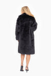 Black Longline Faux Fur Coat