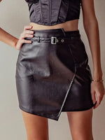 Asymmetrical Faux Leather Skirt