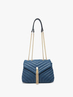 Steel Blue Thea Chevron Crossbody Bag