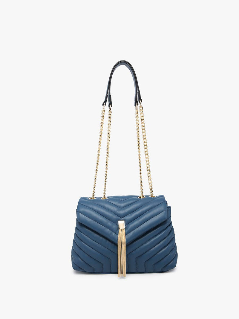 Steel Blue Thea Chevron Crossbody Bag