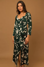 Hunter Green Wrap Midi Dress