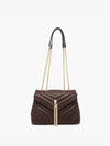 Espresso Thea Chevron Pattern Crossbody Bag