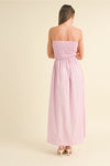 Striped Pink Tube Maxi Dress