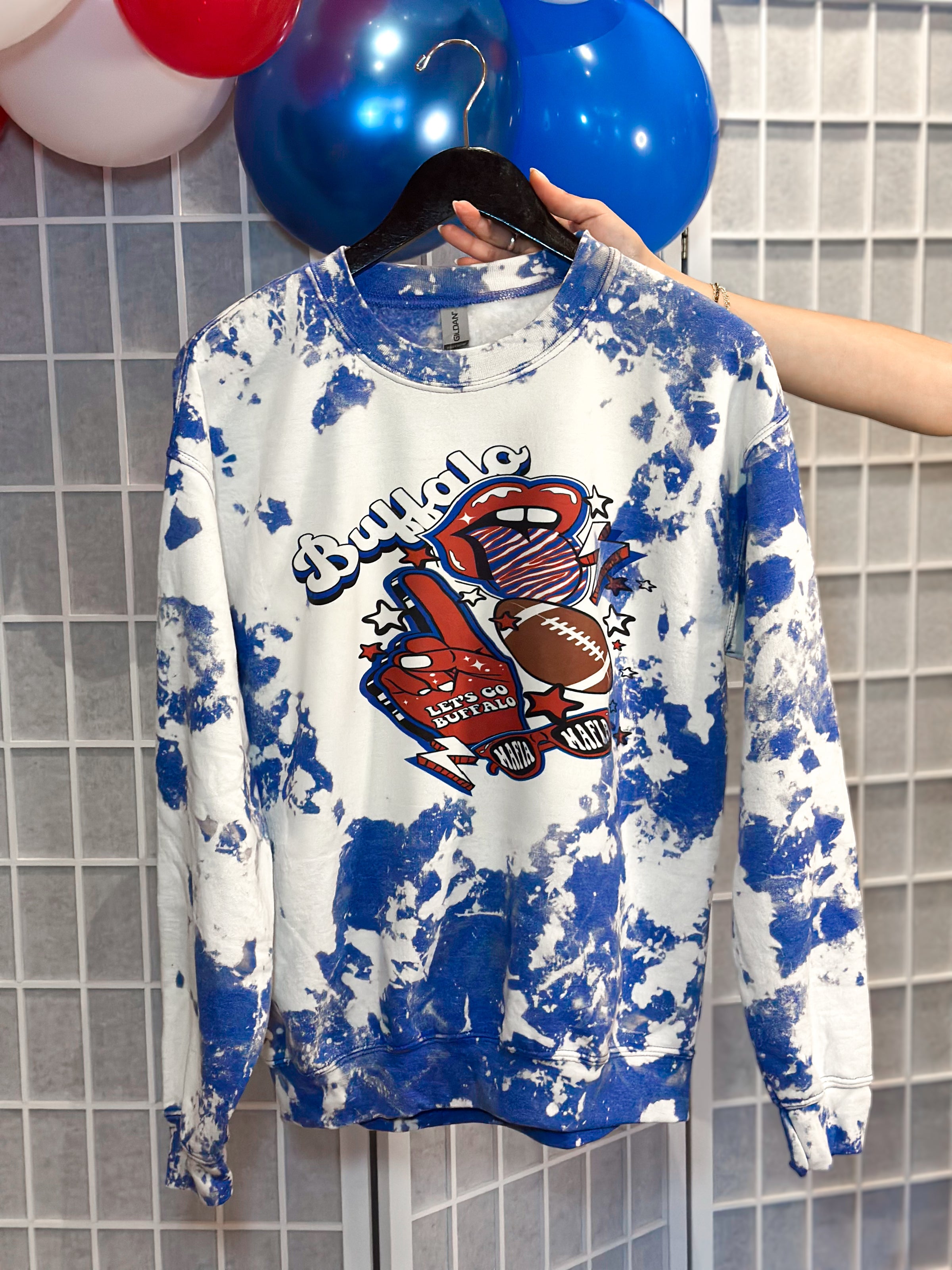 Tie-Dye Buffalo crewneck, Buffalo NY sweatshirt, Buffalo tie-dye, Tie-dye  blue sweatshirt