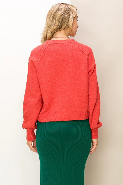 Katie Raglan Sleeve Red Sweater