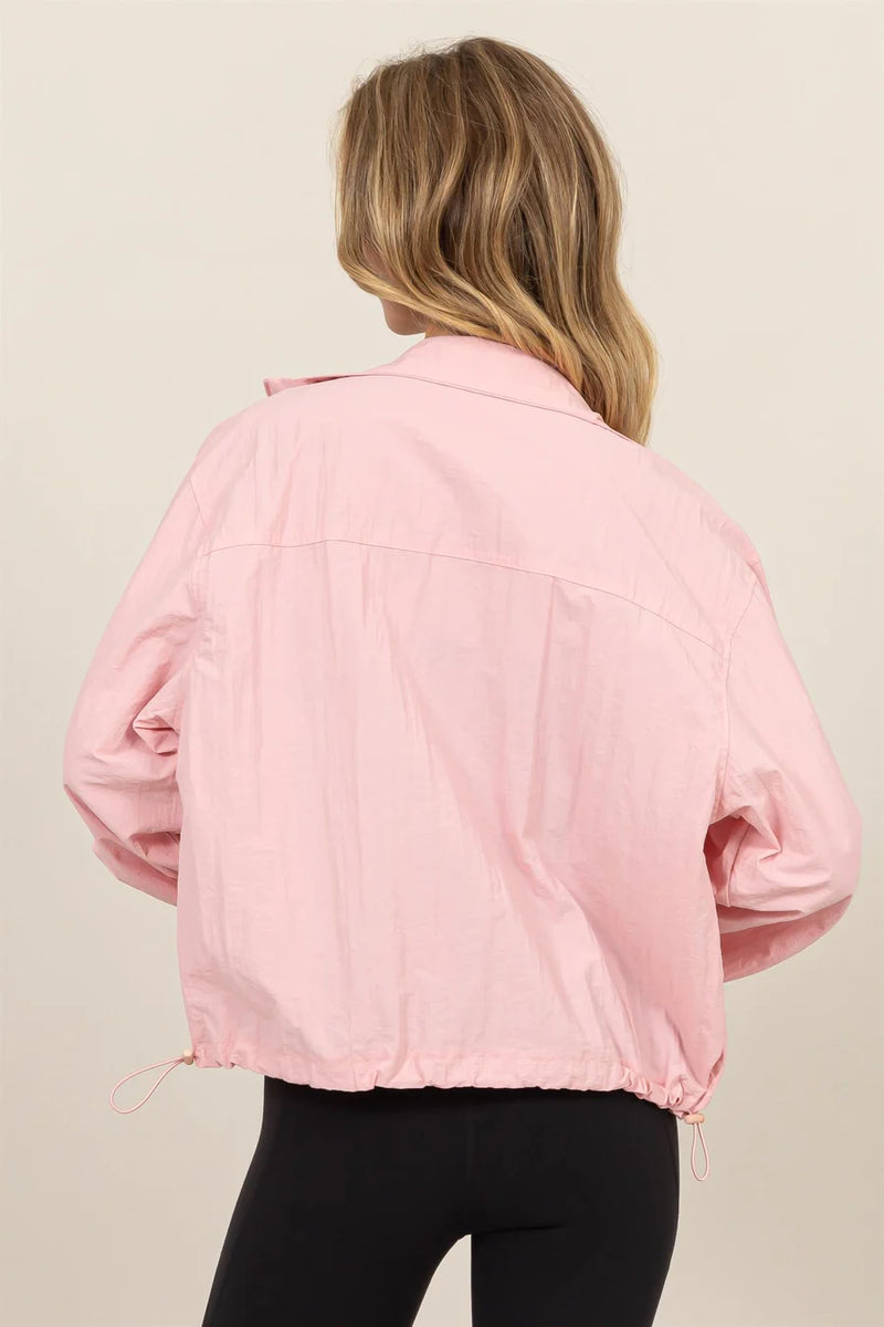 Pink Nylon Windbreaker