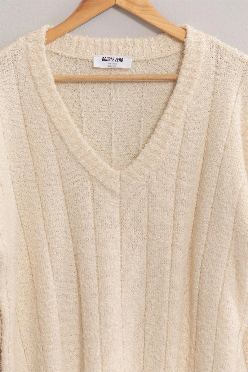 Leah Cream V-Neck Sweater