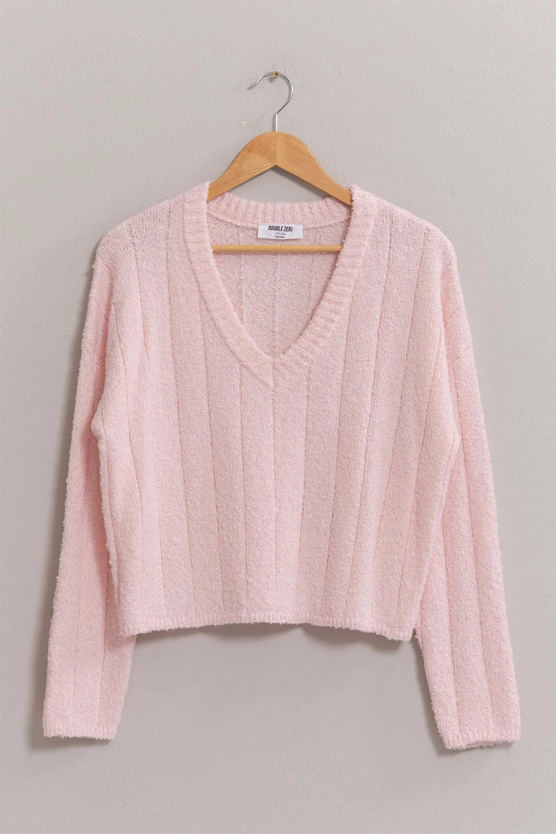 Leah Pale Pink V-Neck Sweater