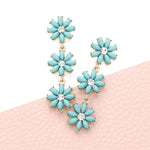 Triple Flower Link Earrings