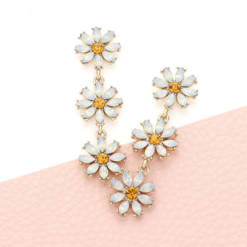 Triple Flower Link Earrings