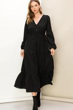 Love Story Long Sleeve Black Dress