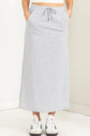 Trackstart Drawstring Grey Midi Skirt