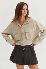 Soft Cropped Cargo Jacket