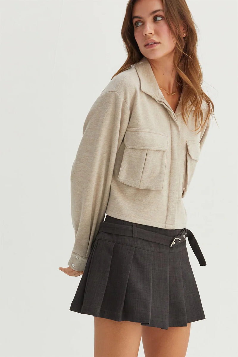 Soft Cropped Cargo Jacket