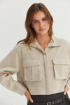 Soft Cropped Cargo Jacket