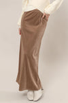 Taupe Velour Maxi Skirt