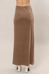 Taupe Velour Maxi Skirt