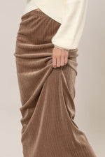 Taupe Velour Maxi Skirt