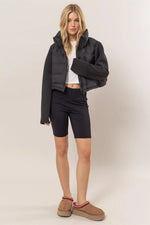 Zoe Black Puffer Crop Jacket