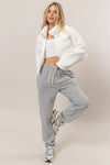 Zoe White Puffer Crop Jacket