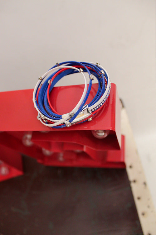 Red, White & Blue Magnetic Bracelet
