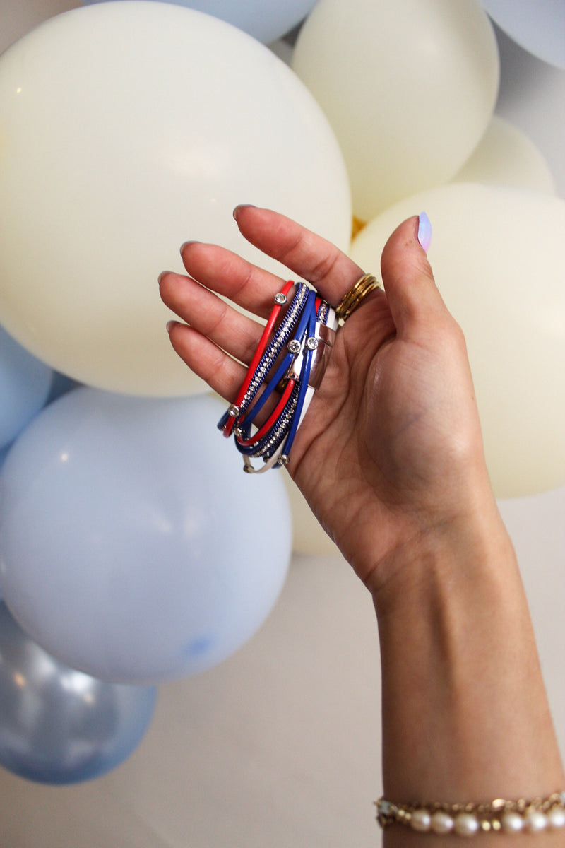 Red, White & Blue Magnetic Bracelet