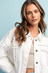 White Studded Denim Jacket