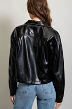 Black Cropped Leather Jacket