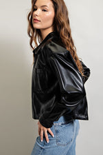 Black Cropped Leather Jacket