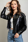 Black Cropped Leather Jacket