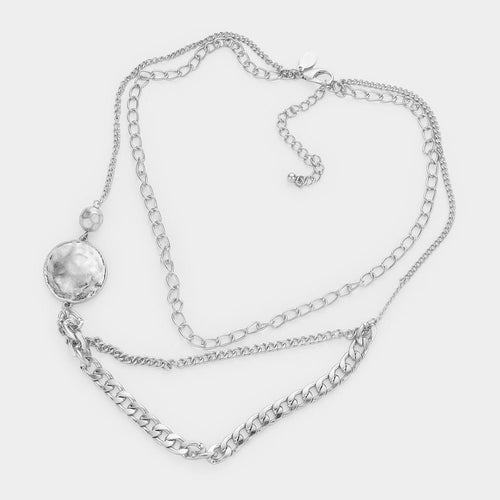 Debbie Silver Triple Layered Necklace