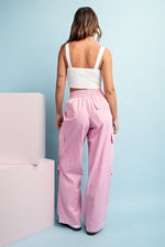 Pink Mineral Wash Cargo Pants