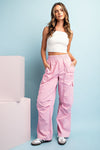 Pink Mineral Wash Cargo Pants