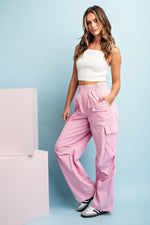 Pink Mineral Wash Cargo Pants