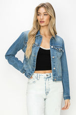 Ruffled Detail Denim Jacket