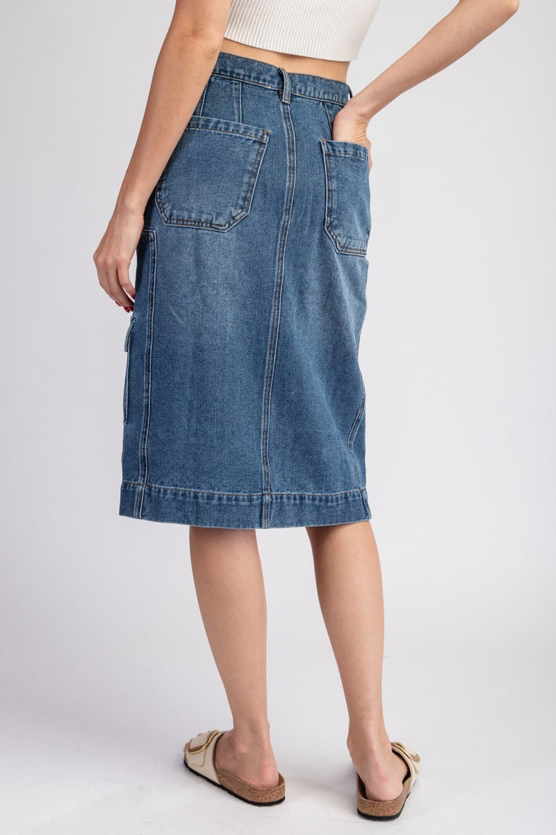 Denim Cargo Skirt