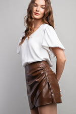 Chocolate Leather Skort