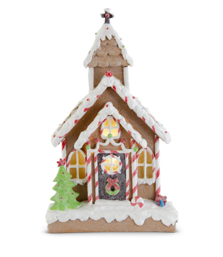 White Frosted LED Gingerbread House