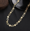 Long Hammered Oval Necklace | Hypoallergenic