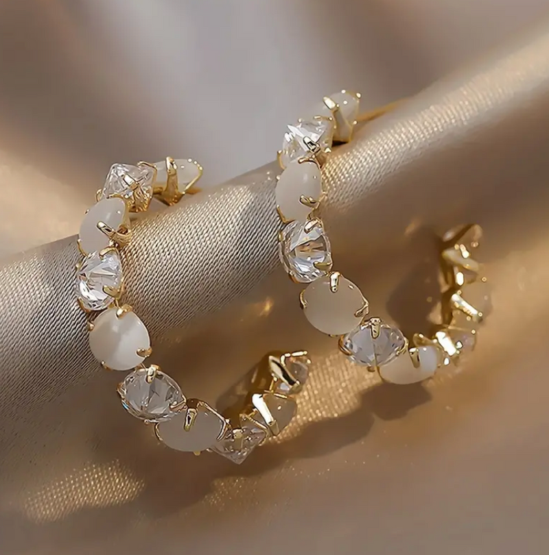 Rhinestone 18K Gold Earrings
